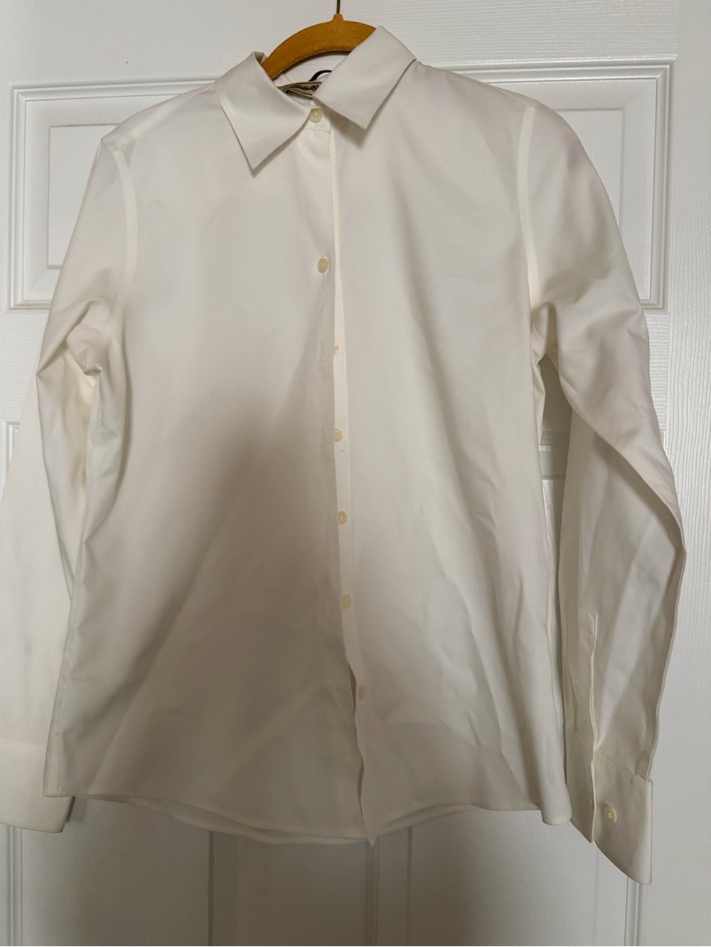 Eddie Bauer Women White Long Sleeve Button Up